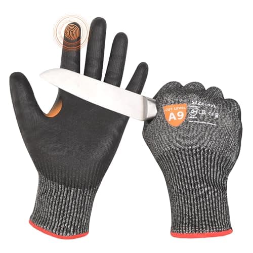 Image of Donfri Level 9 Cut Resistant Safety Work Gloves, High Protection Cutting Proof Chainsaw Gloves with Reinforced Thumb, Non Slip, Durable, Touch-screen (1 Pair, L)