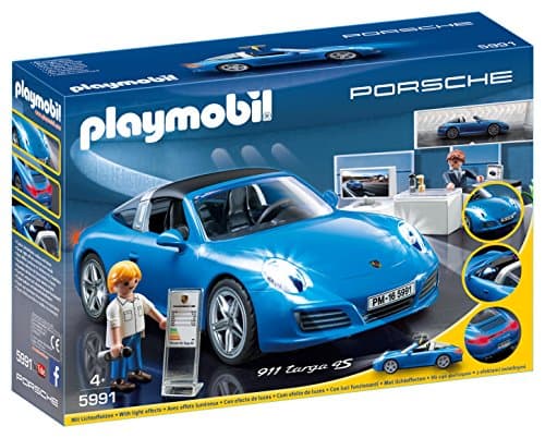 Image of Playmobil 5991 Porsche 911 Targa 4S with Lights and Showroom, Fun Imaginative Role-Play, PlaySets Suitable for Children Ages 4+