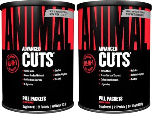 Image of ANIMAL Cuts – All-in-one Formula with Over 35 Ingredients, Including Caffeine, ashwagandha & Ginseng – Thermogenic Supplement to Support Weight Loss – 21 Pill Packs (Pack of 2)