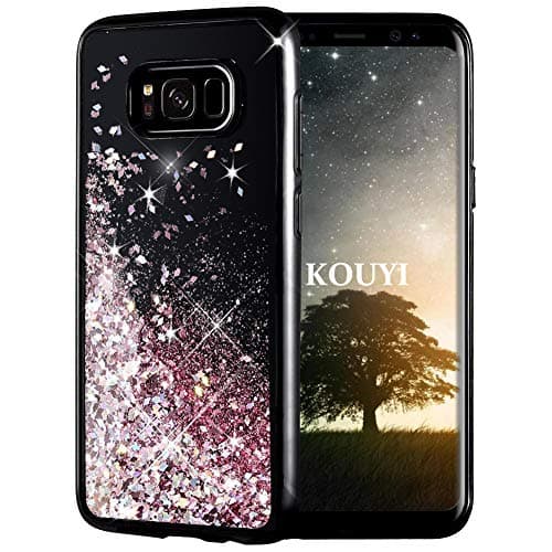 Image of KOUYI for Galaxy S8 Case Glitter, [Twinkling of Starry Night Series] Fashion Flowing Liquid Floating Sparkly Bling Quicksand 3D Design TPU Protective Cover for Samsung Galaxy S8 (Rose Gold)