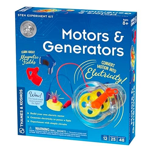 Image of Thames & Kosmos Motors & Generators, Kids Science Kit, Learning Resources About Electric Motors and Electricity, STEM Toys for Science Experiments, Age 8+