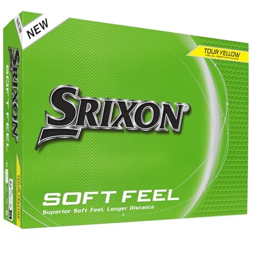 Image of Srixon SOFT FEEL_14 Ultra-soft and long distance golf balls| Stable trajectory and controlled spin| Premium feel and control around the green| Yellow/White