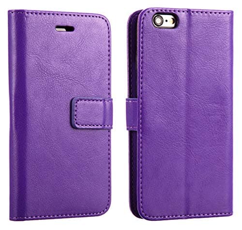 Image of NWNK13® iPhone 5C Case Purple Vintage Collection Designer Slim Book Wallet Flip Cover with Stand Feature, Card Slots, PU Leather