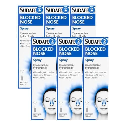 Image of Blocked Nose Spray 15ml x 6 Compatible with Sudafed Fast-Acting Nasal Decongestant, Relieves Stuffy Nose, Cold & Allergy Relief Care with Welari Thank You Card | (6 Pack)