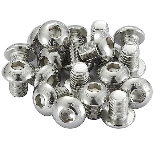 Image of AMLOOPH M5 Bolts, M5 X 8mm Hex Socket Button Head Machine Bolts/Screws - 5mm Fully Threaded A2 304 Stainless Steel Hex Socket Screws (Pack Of 20)