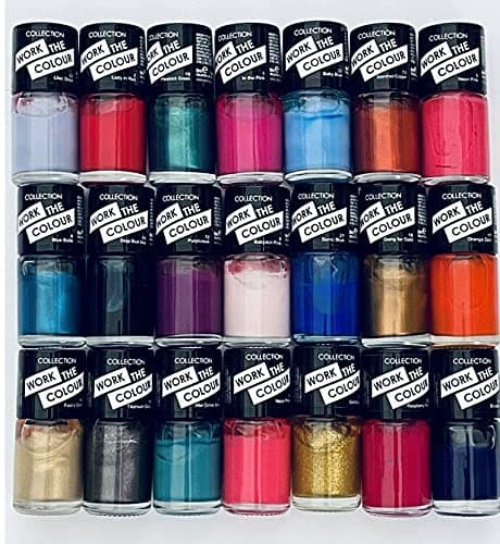 Image of 12 nail varnish polish set collection 2000 Work the Colour Assorted Mixed Shades