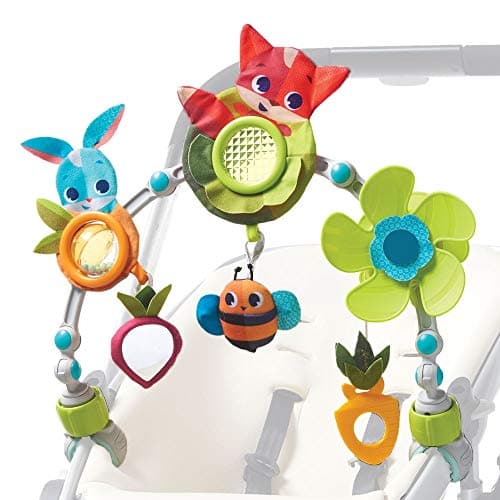 Image of Tiny Love Sunny Stroll Activity Arch with Rattle Toys, 0 Month +, Adjustable Clips Fit Most Strollers, Meadow Days