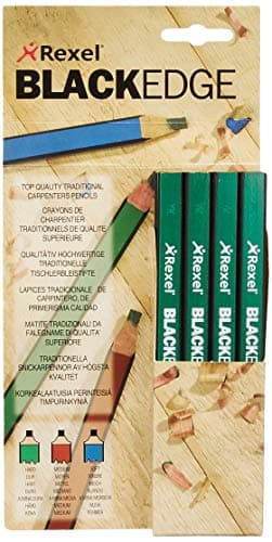 Image of Rexel Blackedge Carpenters Pencils - Hard, Box of 12 , 34332