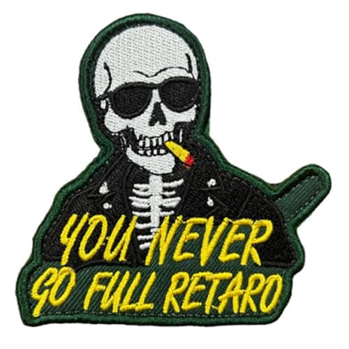 Image of 2 PCS Never Go Full Patch Funny Meme Embroidered Tactical Military Morale Emblem Hook and Loop Fastener Patch for Travel Backpacks Vests Uniform Gym Bags Trucker Hats Jackets Jeans Clothing
