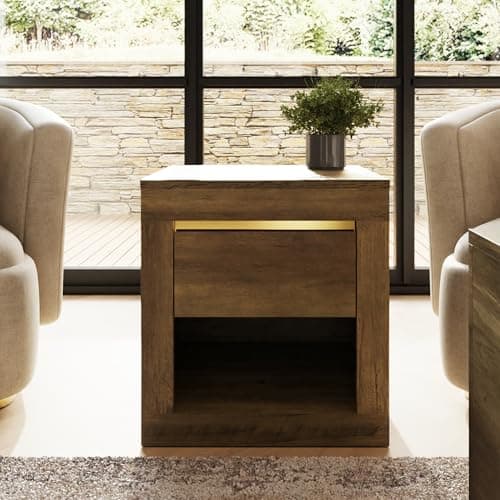 Image of GFW Astley Lamp Table Side Cabinet End Table Living Bedroom Knotty Oak