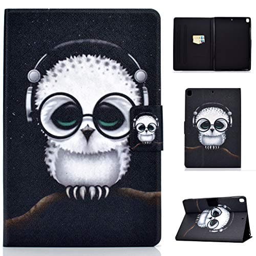 Image of Bspring Case for iPad 10.2” 2019 (7th Generation) - Super Thin Lightweight Stand Protective Cover with Auto Sleep/Wake Feature for iPad 10.2 7th Gen 2019 Release,White Owl