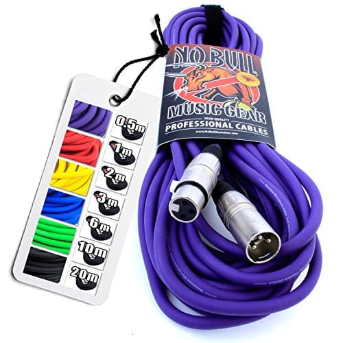 Image of No Bull Nordell Music Gear' Premium XLR Cable (Purple, 10m): Achieve a Clearer Audio Signal with Balanced Male to Female Microphone Lead, plus Cable Tie