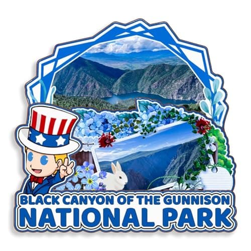 Image of Dwutahcy 3D Wooden Fridge Magnet for Black Canyon of The Gunnison National Park Colorado USA City Travel Souvenirs Refrigerator Sticker Home Kitchen Decorations Gifts