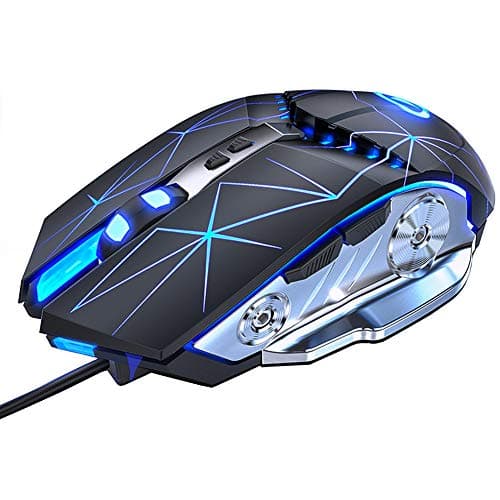 Image of Tioamy Gaming Mouse Wired USB External Mice RGB Multi Colour Silent RGB Mechanical Game Mouse with Light 3200 dpi 7 Buttons for Computer Desktop Laptop PC MAC