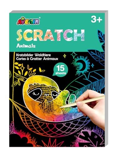 Image of Avenir Mini Scratch Book, Animal Theme, 15 Pages of Creative Scratch Art. A Fun DIY Creative Activity Book. for Ages 3+