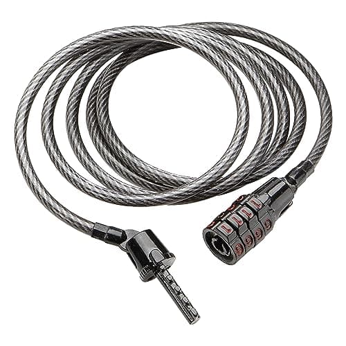 Image of Kryptonite Keeper 512 Combo Bike Lock, 4ft. x 5mm Braided Steel Cable Anti-Theft Security Cable Lock with 4-Digit Combination for Outdoor Equipment, Bicycles, Scooters, Fence, Gate