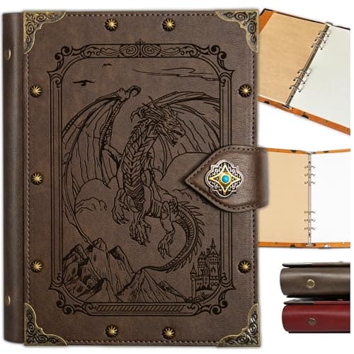 Image of DUROTAN DND Journal Dragon Notebook A5 Binder Diary 400 Pages For D&D Gift Set Dungeons and Dragons Accessories Role Playing Games DM & Players RPG
