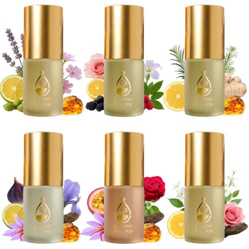 Image of Oud Attar Perfume Oil Set (6×2ml) – Premium Floral & Oud Fragrance for Women & Men – Includes 6 Exquisite Floral-Inspired & Oriental Scents – Long-Lasting Concentrated Perfume Oil Collection.