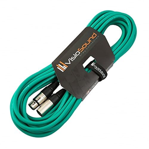 Image of VisioSound Male to Female XLR Mic Lead/Balanced Microphone/Mic Patch Cable / 7 Colours 10m Green