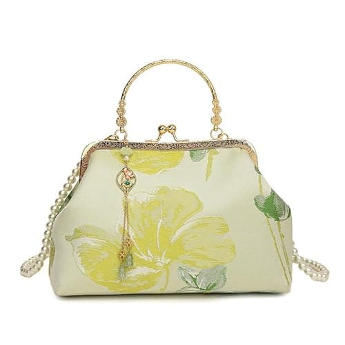 Image of Chinese Style Embroidered Cheongsam Shoulder Bag Beaded Crossbody Handbag