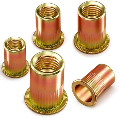 Image of YOOPIN M6 Rivet Nuts, 120PCS Threaded Rivet Nuts, Zinc Plated Carbon Steel Rivnuts, Flat Head Threaded Insert Nuts for Metal Sheets, Electrical Appliances and Industrial Products
