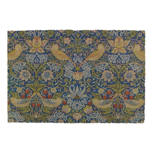 Image of Artsy Mats Doormats with Coir Material - 60 x 40 cm - Durable Non-Slip Backing - Strawberry Thief Doormat - Perfect for Scraping Dirt and Moisture at Entryways