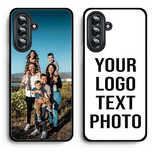 Image of EKAM Personalised Phone Case For Samsung Galaxy A56 5G, Personalised Image/Picture/Photo Custom Design PC + Soft TPU Rubber Phone Case for Samsung Galaxy A56 Black