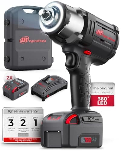 Image of Ingersoll-Rand W7172-K22B-EU Impact Wrench, 3/4 Inch 20V Cordless Impact Wrench, 2X BL2022 Li-Ion Batteries 5.0 Ah + Charger Kit (UK Plug) in Case