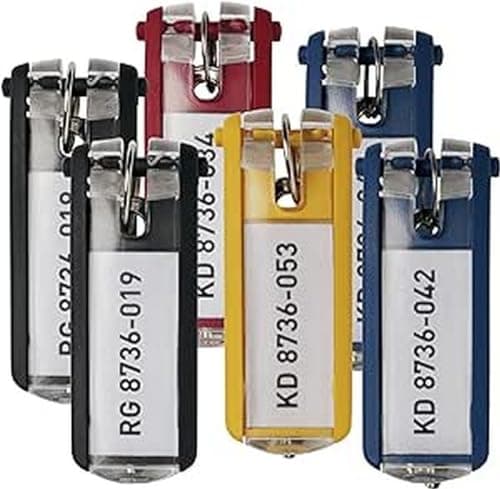 Image of Durable Key Clips - Pack of 6 innovative key clips for clear and easy organisation of keys - Perfect for use with DURABLE Key Safes
