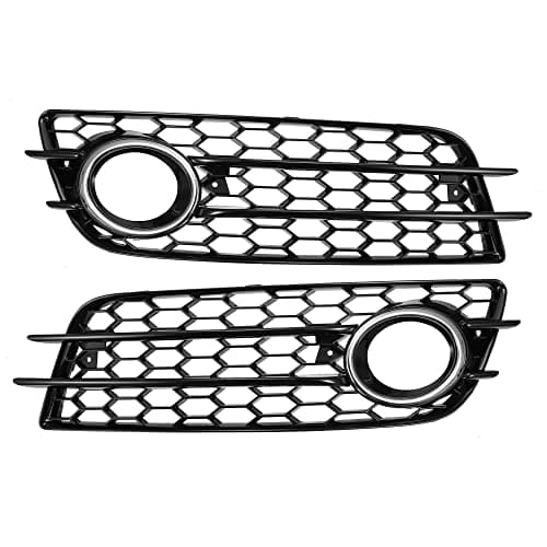 Image of X AUTOHAUX Pair Car Front Fog Light Mesh Grille Cover for Audi A4 B8 8K0807682C