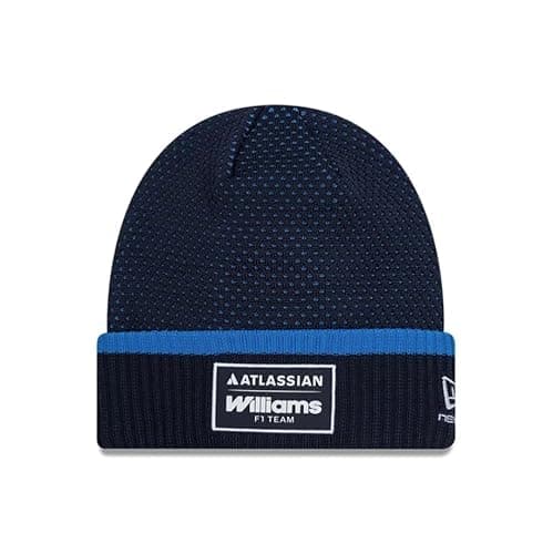 Image of New Era Williams Racing F1 Team, Official 2026 Collection, Team Cuff Knit Beanie Hat, Stretch Fit, Navy Blue