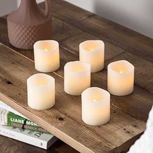 Image of Lights4fun Set of 6 Votive Real Wax Battery Operated LED Tea Light Candles