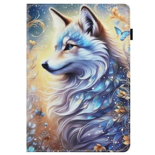 Image of DayQiQiPu Case for Samsung Galaxy Tab S3 SM-T820/T825 9.7 Inch 2017 PU Leather Arctic Wolf Pattern Flip Card Slots Holder Stand with Auto Wake/Sleep Protective Cover,06