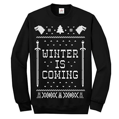 Image of Black Games of Thrones Ugly Sweater Long Sleeve Sweatshirts Funny Christmas Black XX-Large