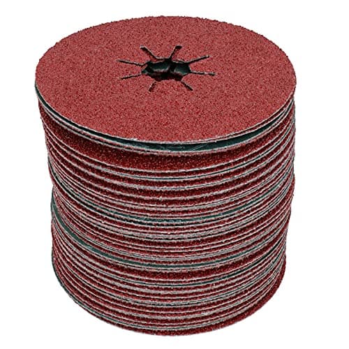 Image of 115mm Fibre Coarse 36 Grit Sanding Abrasive Discs For Wood Metal 4-1/2” 50pk