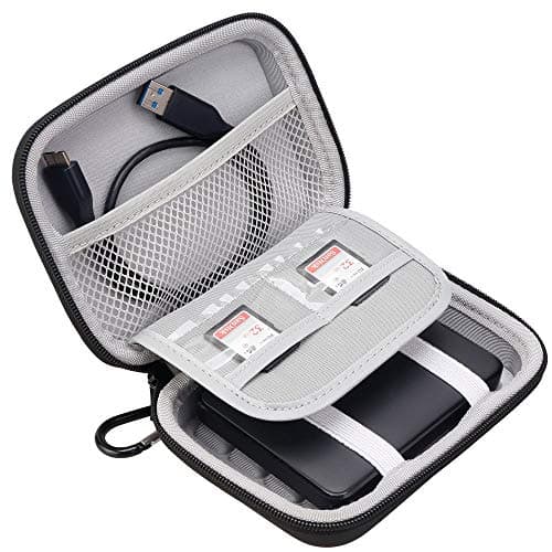 Image of Lacdo External Hard Drive Carrying Case for Toshiba Canvio Basics/Canvio Advance/Canvio Flex Gaming, Seagate One Touch 2.5 Inch 1TB 2TB 3TB 4TB HDD EVA Portable Travel Storage Cable Case, Black