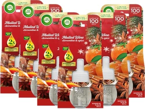 Image of AIRWICK Essential Oils Electrical Plug In Refills Mulled Wine Scent, 6 Refills X 19 ml, 19 ml (Pack of 6) 3099066