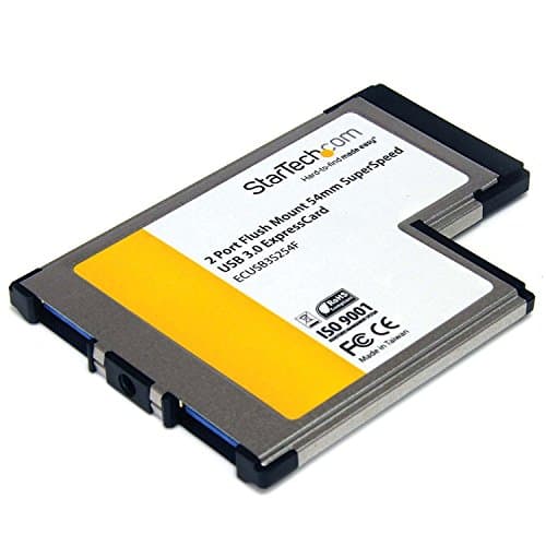 Image of StarTech.com 2 Port Flush Mount ExpressCard 54mm SuperSpeed USB 3.0 Card Adapter with UASP - Dual Port Laptop ExpressCard USB 3 Controller (ECUSB3S254F)