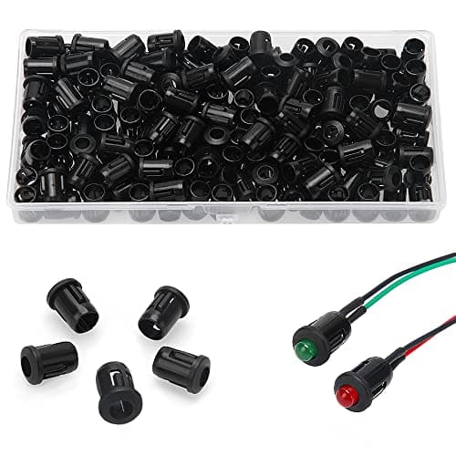 Image of Lyeteung 150 PCS 5mm Plastic LED Diode Holder, LED Diode Lamp Socket, Diode Holder Clip Bezel Mount, Black