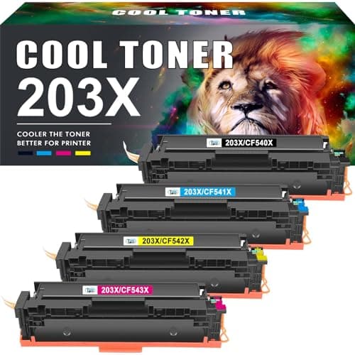 Image of Cool Toner Compatible Toner Cartridge Replacement for HP 203X 203A CF540A CF540X Color Laserjet Pro MFP M281fdw M254dw M281fdn M281cdw M280nw M254nw M254dn M281 M254 (Black Cyan Yellow Magenta, 4Pack)