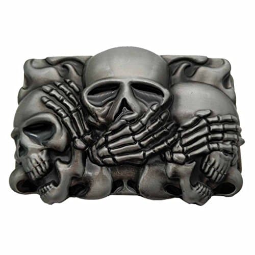 Image of YONE Xwest Rock Punk Skull Belt Buckle
