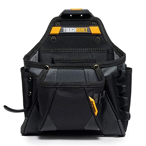Image of ToughBuilt - Contractor Tool Pouch - Multi-Pocket Organizer, Heavy Duty, Deluxe Premium Quality, Durable - 23 Pockets, Hammer Loop (Patented ClipTech Hub & Work Belts) - (TB-CT-01-UK)
