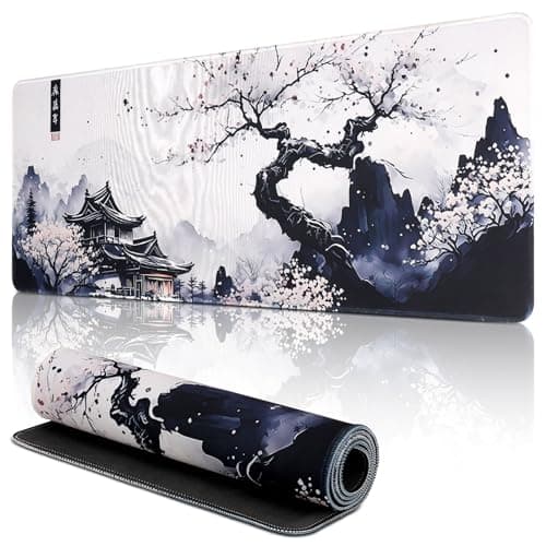 Image of Yimomoyi Non Slip Mouse Pad, 80 x 30cm Mouse Mat Extended, Gaming Mousepad Waterproof, Desk Mat with Rubber Base, Desk Pad Laptop for Office and Home (01- Plum Mouse Pad)
