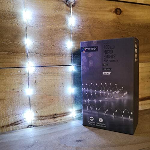 Image of Premier 400 LED 20m Multi Action Micro Brights with Timer White LEDs Silver Wire