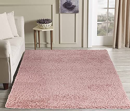 Image of Serdim Rugs Living Room Shaggy Area Rugs, Polypropylene, Baby Pink, 120x170cm(4'x5'6)