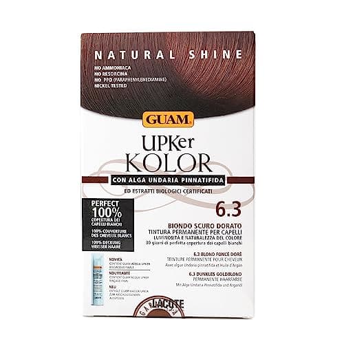 Image of GUAM - UPKER KOLOR NATURAL PERMANENT DYE with Undaria Alga and Organic Extracts (6.3 GOLDEN DARK BLONDE)