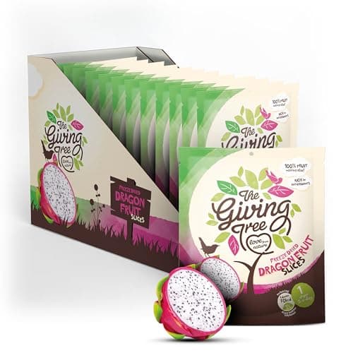 Image of The Giving Tree Freeze Dried Fruit Crisps I Vegan, Gluten Free Nutritional Crisps Dragon Fruit, 18g (Pack of 12)