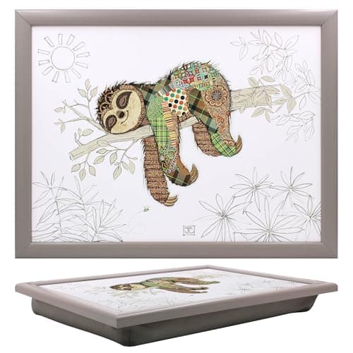 Image of Lesser & Pavey Bug Art Simon Sloth Laptray With Bean Bag for Serving Dishes | Lovely Lap Trays for Eating on Lap for Dinner or Breatfast | Newly Designed Food Trays for Lap