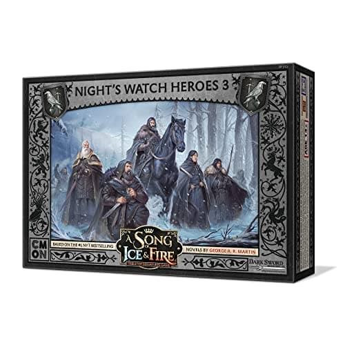 Image of CMON A Song of Ice and Fire Tabletop Miniatures Game Night's Watch Heroes III Box Set - Defenders of The Realm! Strategy Game for Adults, Ages 14+, 2+ Players, 45-60 Minute Playtime, Made
