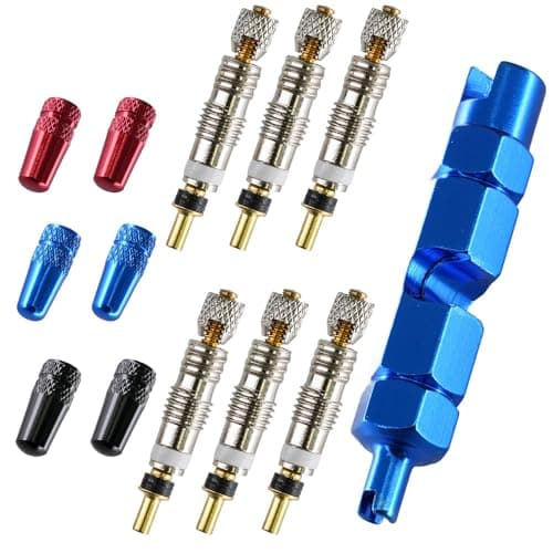 Image of ciciment 13pcs Valve Core Remover Tool Kit for Presta Schrader Valve, Bike Tire Replacement Set with Valve Cores and Valve Caps for MTB & Road Bicycles